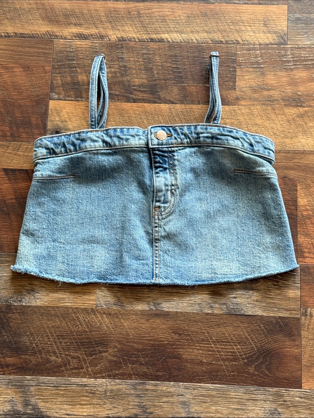 Wild Fable Denim Corset Cami Top Light Wash Size Small - Picture 1 of 4